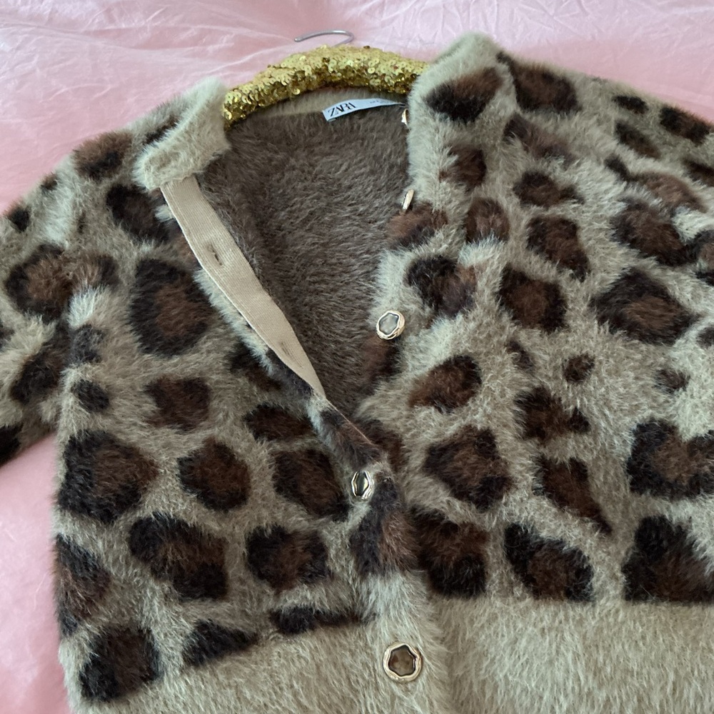 Leopard ZARA  Print Button-Up Cardigan S - Picture 6 of 8